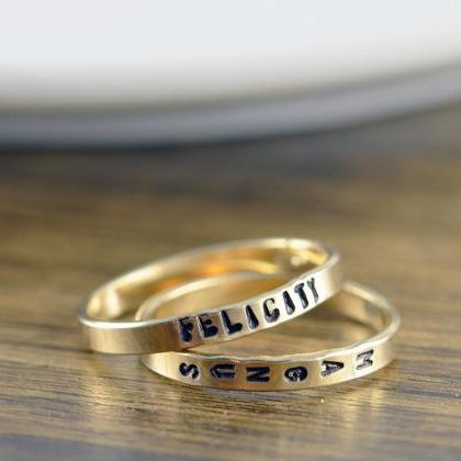 Personalized Gold Ring, Kids Names ..
