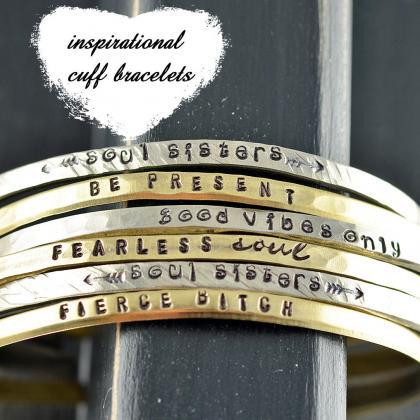 Inspirational Bracelet, Cuff Bracelet,..