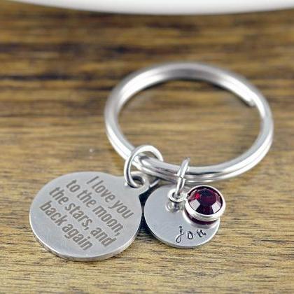 I Love You To The Moon Keychain - Personalized..