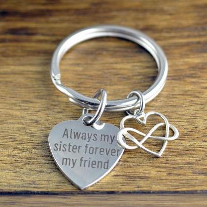 Always My Sister Forever My Friend Keychain, Gift..