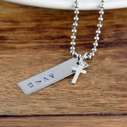 Mens Jewelry, Mens Gift, Personalized Tag..