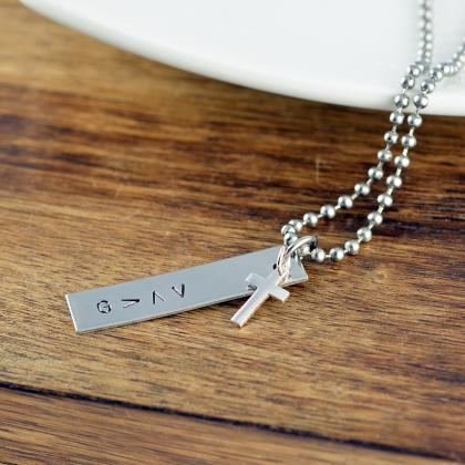 Mens Jewelry, Mens Gift, Personalized Tag..