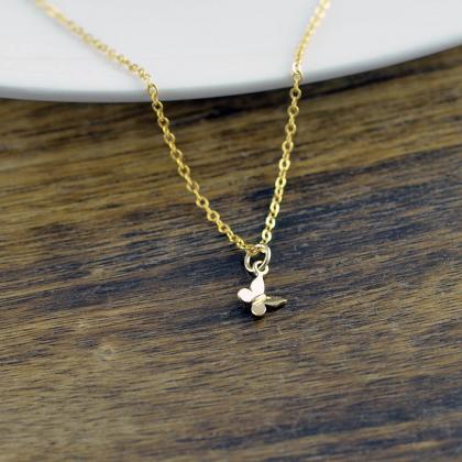 Tiny Gold Butterfly Necklace, Butte..
