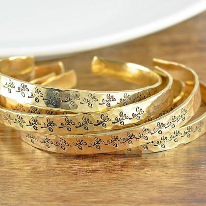 Gold Cuff Bracelet, Bridesmaid Gift, Bohemian..