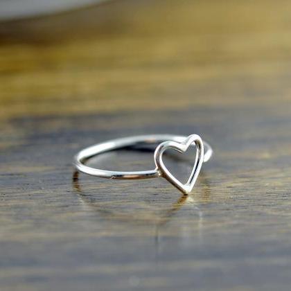 Silver Rings For Women, Heart Ring, Sterling..