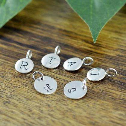 Sterling Silver Initial Charm, Personalized..