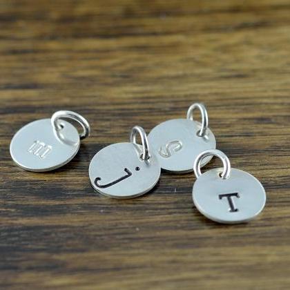 Sterling Silver Initial Charm, Personalized..