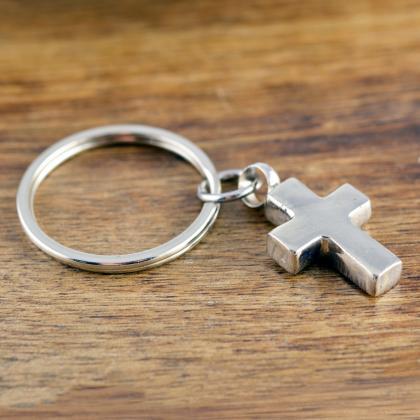 Cremation Cross Keychain, Sympathy Gift, Memorial..