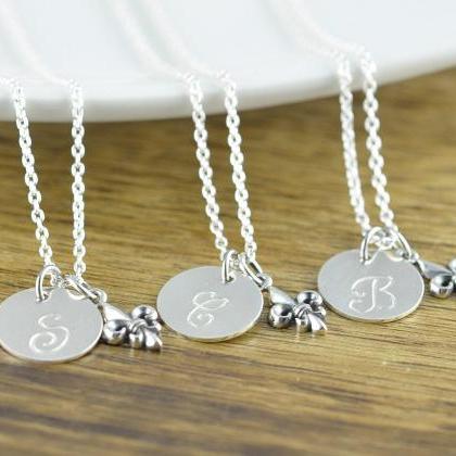 Fleur De Lis Necklace, Silver Initial Necklace,..