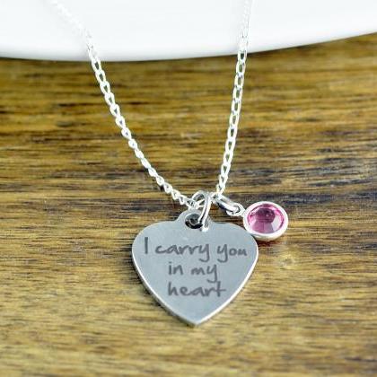 I Carry You In My Heart - Remembrance Jewelry -..