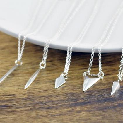 Sterling Silver Necklace, Long Pend..
