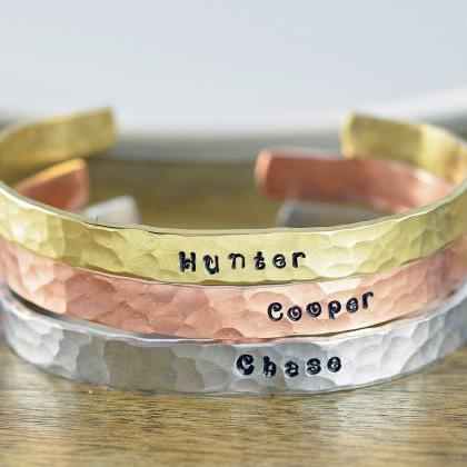 Custom Cuff Bracelet, Personalized Cuff In Copper,..