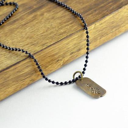 Mens Dog Tag Necklace - Hand Stamped Tag Necklace..