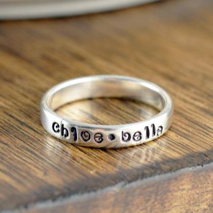 Mothers Ring - Stackable Name Rings..