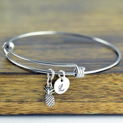 Personalized Pineapple Bracelet, Initial Pineapple..