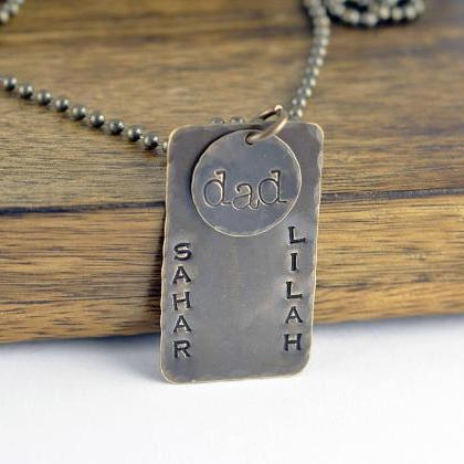 Gifts For Dad, Dad Gifts, Mens Dog Tag Necklace,..