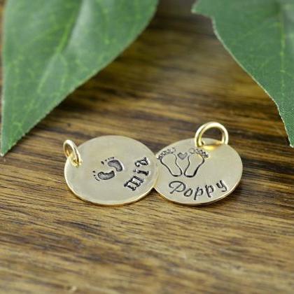 14 Kt Gold Filled Name Charm, Personalized Name,..