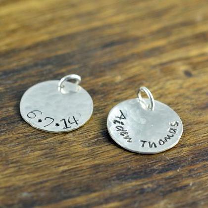 Sterling Silver Name Charm, Personalized Name, Add..