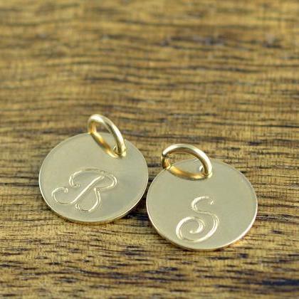 Gold Initial Charm, Personalized In..