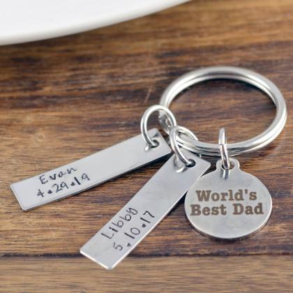 Gift For Dad, Dad Keychain, Personalized..
