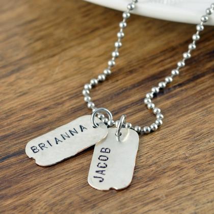 Fathers Day Gift, Mens Dog Tag Necklace,..