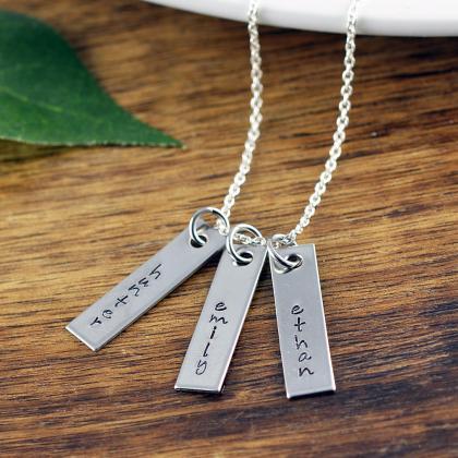 Mom Gift, Mother Necklace, Name Necklace Silver,..