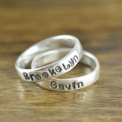 Stacking Rings, Hand Stamped Ring, Personalized..