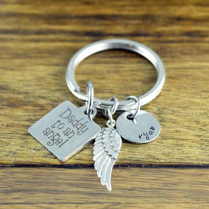 Daddy To An Angel Keychain - Memorial Keychain,..