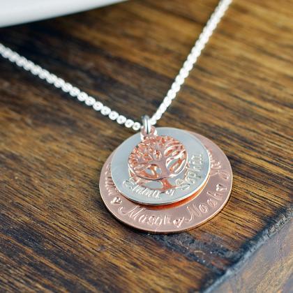 Family Tree Necklace Personalized, Personalized..