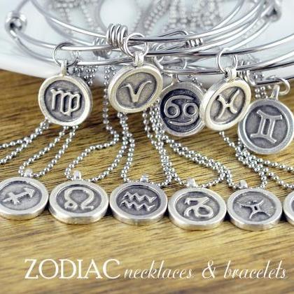 Zodiac Necklace - Horoscope Necklace - Zodiac Gift..