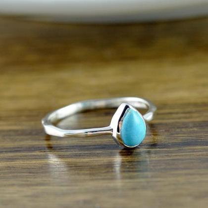 Sterling Silver Pear Turquoise Ring, Turquoise..