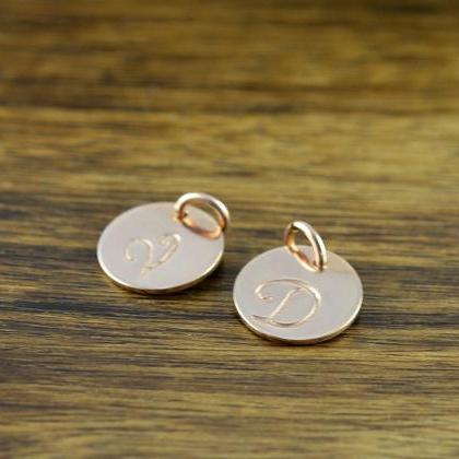 Rose Gold Initial Charm, Personalized Initial, Add..
