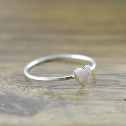Sterling Silver Heart Ring, Love Ring, Silver..