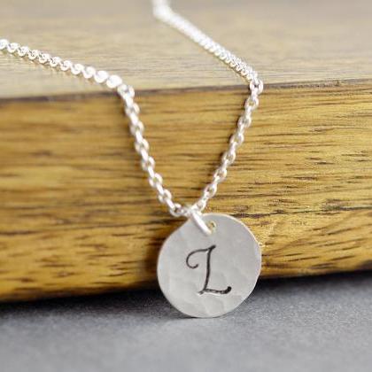Sterling Silver Initial Necklace - Initial Jewelry..