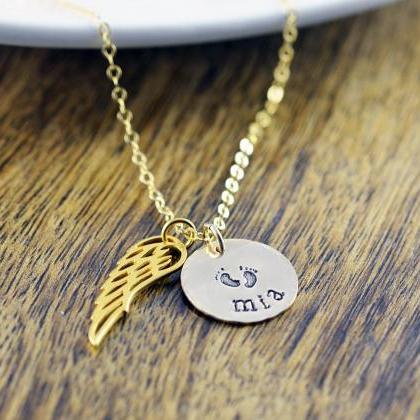 Personalized Wing Necklace - Remembrance Jewelry -..