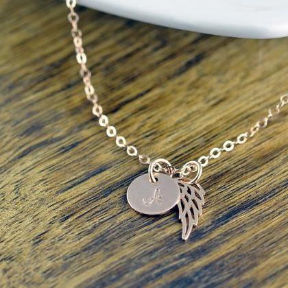 Rose Gold Initial Necklace, Persona..