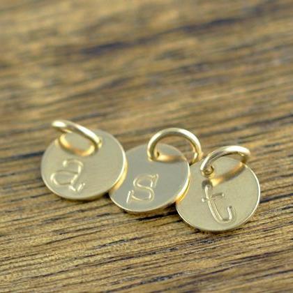 Gold Initial Charm, Personalized Initial, Add A..