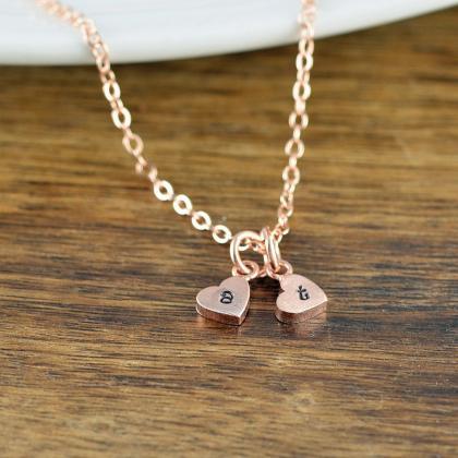 Tiny Rose Gold Personalized Necklace, Rose Gold..
