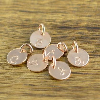 Rose Gold Initial Charm, Personalized Initial, Add..