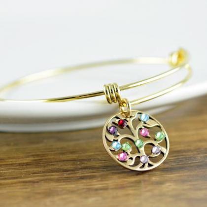 Gold Family Tree Bracelet - Mother's..