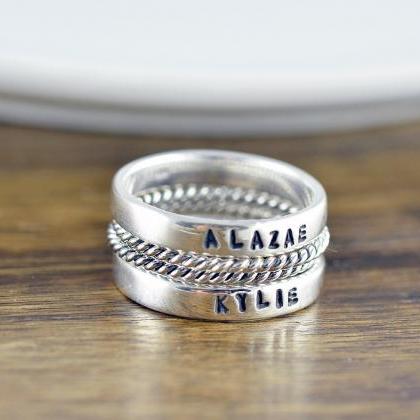 Stackable Name Rings - Personalized..