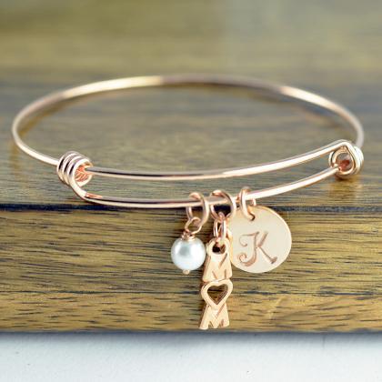 Personalized Initial Bracelet, Mom, Personalized..