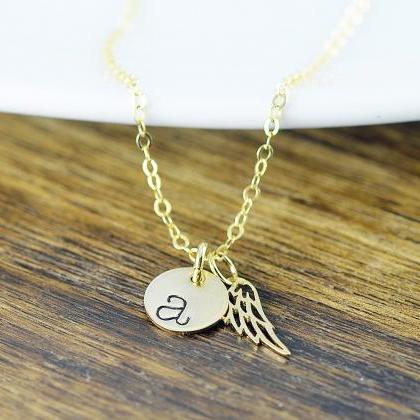 Gold Initial Necklace, Personalized..