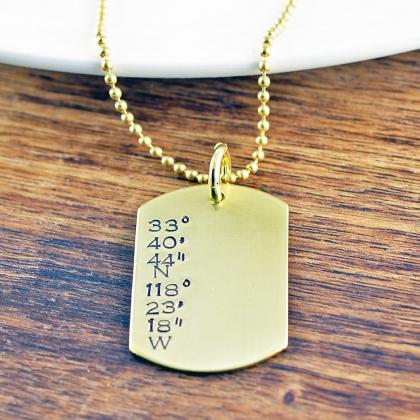 Mens Dog Tag Necklace, Hand Stamped Necklace,..