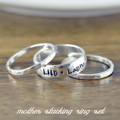 Mothers Stackable Rings - Personali..