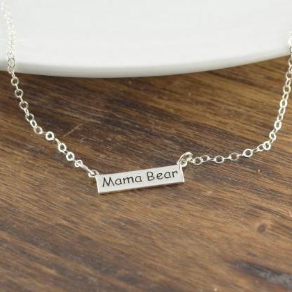 Mama Bear Necklace, Personalized Mother Necklace,..