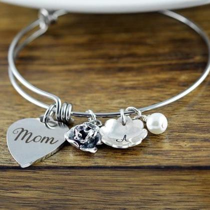 Personalized Bangle, Gifts for Mom,..
