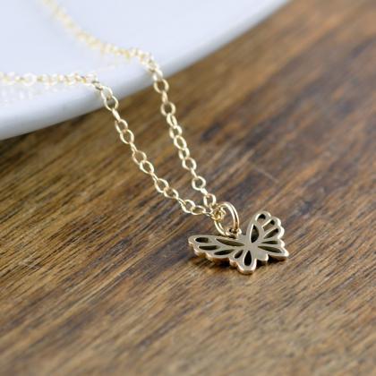 Gold Butterfly Necklace, Butterfly ..