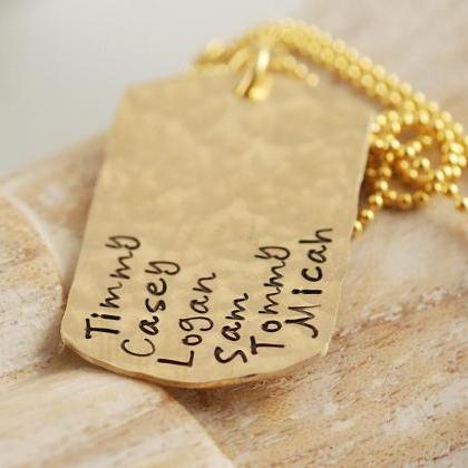 Personalized 14k Gold Filled Dog Tag Necklace,..