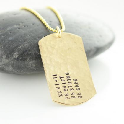 Personalized 14k Gold Filled Dog Tag Necklace,..